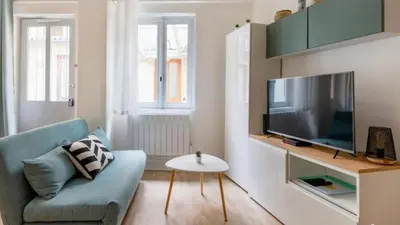 Télévision ou salle de divertissement dans l'établissement Studio cosy Lyon quai de Saône, centre ville