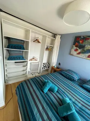 Un ou plusieurs lits dans un hébergement de l'établissement Superbe T2, Climatisation, vue Fourvière