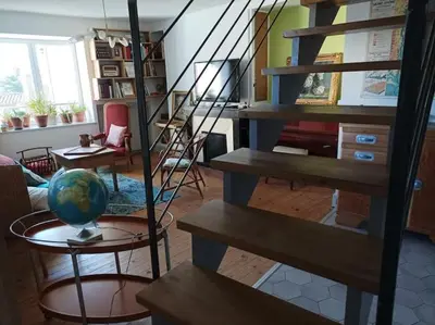 Coin salon dans l'établissement Charmante maison au coeur du Beaujolais