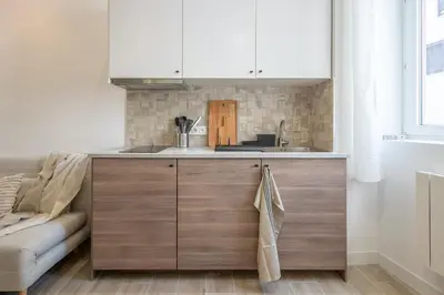 Cuisine ou kitchenette dans l'établissement Studio Part Dieu