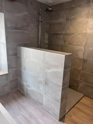 Salle de bains dans l'établissement Gîte Anna