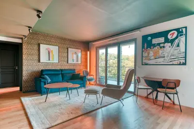 Coin salon dans l'établissement GuestReady - Apt près du Parc de la Tête d'Or