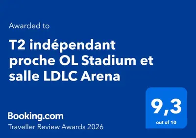 Certificat, récompense, panneau ou autre document affiché dans l'établissement T2 indépendant proche OL Stadium et salle LDLC Arena