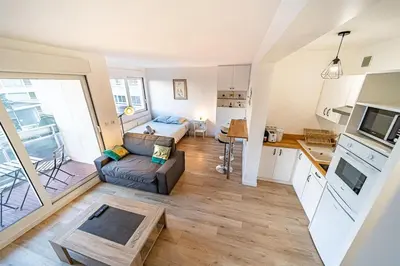 Cuisine ou kitchenette dans l'établissement Le petit Massena-cosy 2 pers balcon- Part Dieu