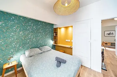 Un ou plusieurs lits dans un hébergement de l'établissement Le petit Rochette - Appartement 2 pers- Jean Macé