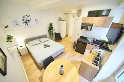 Cuisine ou kitchenette dans l'établissement Le Petit Pierre Scize - Quais de Saône