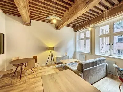 Coin salon dans l'établissement Cosy appt cœur de Lyon Du Bœuf 2