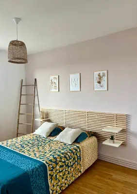 Un ou plusieurs lits dans un hébergement de l'établissement Chambre privée dans un appartement partagé