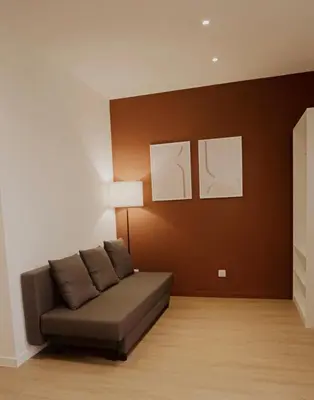 Coin salon dans l'établissement Le Terracotta - Joli studio Metro D Valmy et quais de Saone - wifi inclus