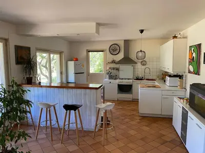 Cuisine ou kitchenette dans l'établissement Calme et tranquillité à la campagne