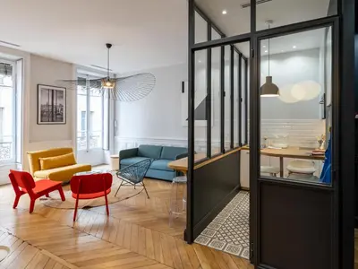 Coin salon dans l'établissement L'Atelier,T3,au pied de l'Opéra, Climatisé, CHECK-IN AUTONOME 24H sur 24H