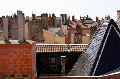 Vue générale sur Lyon ou vue de la ville depuis l'appartement