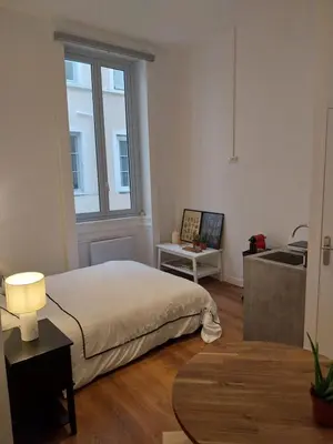 Un ou plusieurs lits dans un hébergement de l'établissement Collection Terreaux - No 1 Studio plein centre