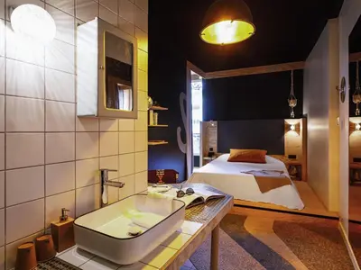 Un ou plusieurs lits dans un hébergement de l'établissement Greet Hotel Lyon Confluence