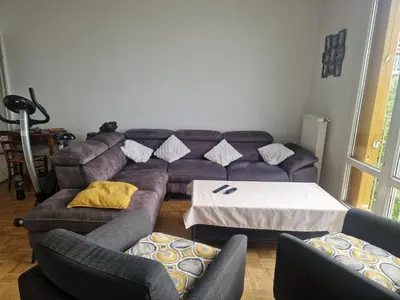 Coin salon dans l'établissement T4/5 avec vue sur les Alpes à 5 minutes de Lyon