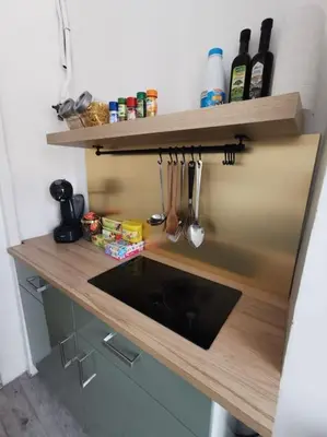 Cuisine ou kitchenette dans l'établissement Grand T1 Bis Charme de l'ancien ProxGare/Métro/Bus