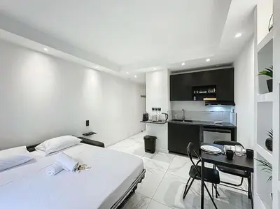 Un ou plusieurs lits dans un hébergement de l'établissement Cosy Appartement, Part Dieu André Philipe