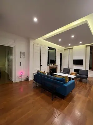 Coin salon dans l'établissement Stunning apartment in the center of Lyon !