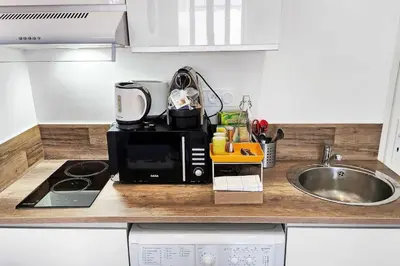 Cuisine ou kitchenette dans l'établissement Apt. and garage : Train station, Univ