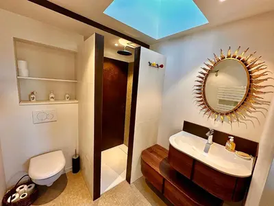 Salle de bains dans l'établissement gîte Moulette