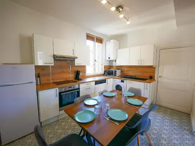 Cuisine ou kitchenette dans l'établissement gîte de Saint Alban