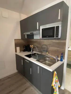 Cuisine ou kitchenette dans l'établissement Appartement proche CNPE et PIPA