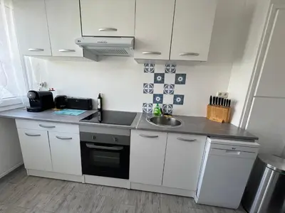 Cuisine ou kitchenette dans l'établissement Les studios de Bron Pinel