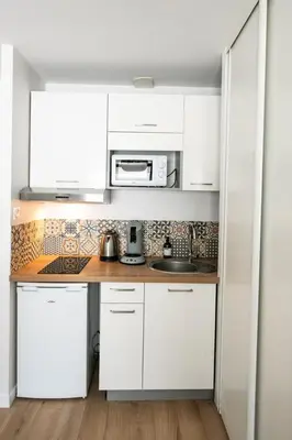 Cuisine ou kitchenette dans l'établissement Central Part-Dieu - Appartement 1