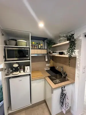 Cuisine ou kitchenette dans l'établissement O'Sunaj