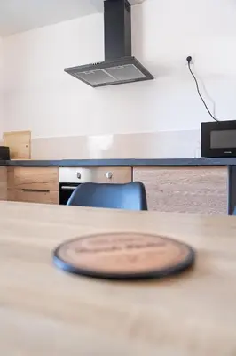 Cuisine ou kitchenette dans l'établissement Duplex proche bord de Saône