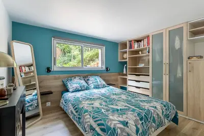 Un ou plusieurs lits dans un hébergement de l'établissement West Garden Appartement 56 m2 calme et terrasse