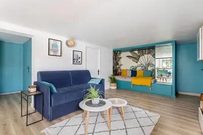 Coin salon dans l'établissement West Garden Appartement 56 m2 calme et terrasse