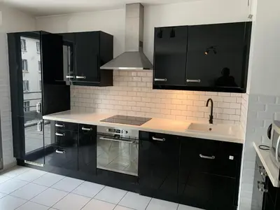 Cuisine ou kitchenette dans l'établissement Lafayette Part-Dieu