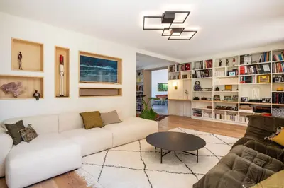 Coin salon dans l'établissement La Saulière - Family house with zen and trendy decoration