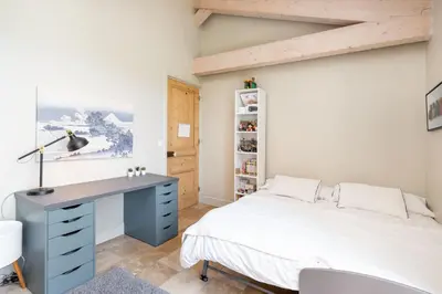 Un ou plusieurs lits dans un hébergement de l'établissement Le Mas - House with swimming pool in a privileged environment