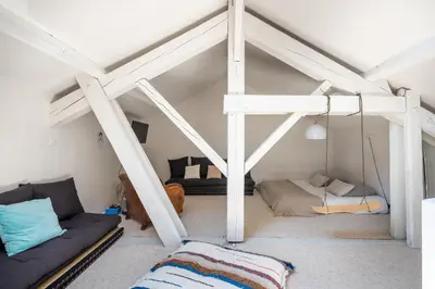 Un ou plusieurs lits dans un hébergement de l'établissement La Poste - Vintage style refurbished house