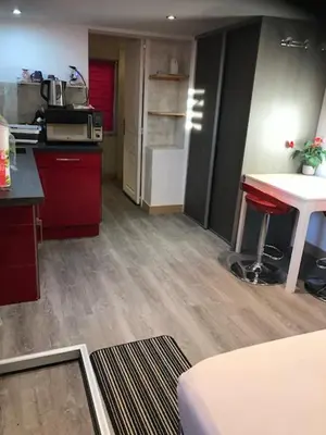 Cuisine ou kitchenette dans l'établissement Studio Moovy Proche Stade Groupama, LCLD ARENA , Eurexpo Lyon