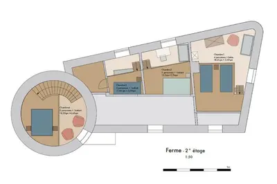 Plan de l'établissement Château Frontonas gîte ferme
