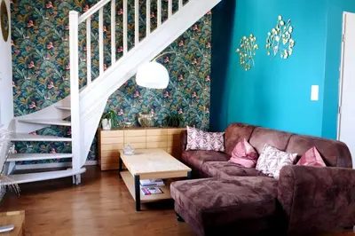 Coin salon dans l'établissement Cosy Bella appartement proche PartDieu