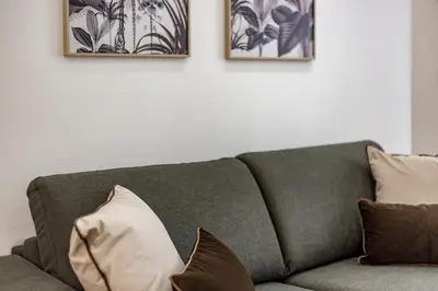 Coin salon dans l'établissement All in Lyon | Élégant T2 aux Gratte-Ciel