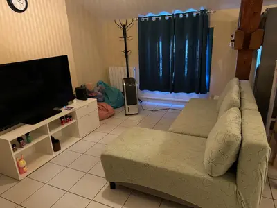 Télévision ou salle de divertissement dans l'établissement Bonheur