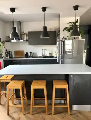 Cuisine ou kitchenette dans l'établissement Appartement 2 chambres-garage Lyon Montchat