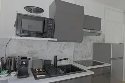 Cuisine ou kitchenette dans l'établissement Appartement COSY Gare Chateaucreux