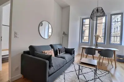 Coin salon dans l'établissement The Herriot - T3 in the Heart of the City - Lyon 1st