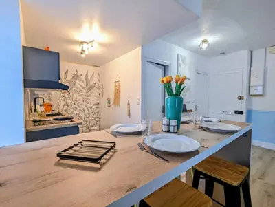 Cuisine ou kitchenette dans l'établissement Le Phoenix