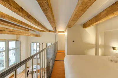 Un ou plusieurs lits dans un hébergement de l'établissement Duplex lumineux et authentique, Vieux-Lyon