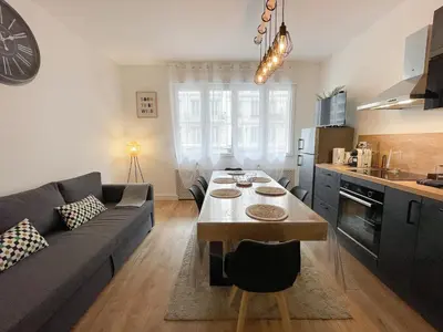 Cuisine ou kitchenette dans l'établissement Le Masséna - Lyon 6ème - Proche Parc Tête d'Or