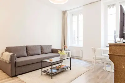Coin salon dans l'établissement Appartement calme et neuf au coeur de Lyon