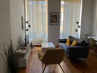 Coin salon dans l'établissement Bel appartement rénové - Lyon 3ème