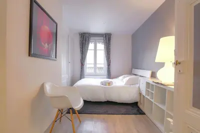Un ou plusieurs lits dans un hébergement de l'établissement Super appartement idéalement situé, Lyon 6eme